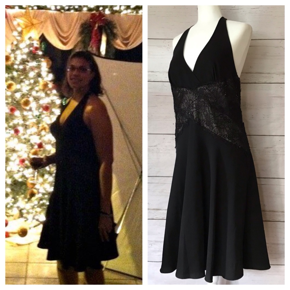 Vintage black dress with lace